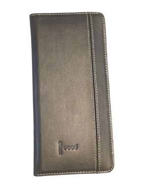 ECCO Black Leather Long Passport Travel Wallet